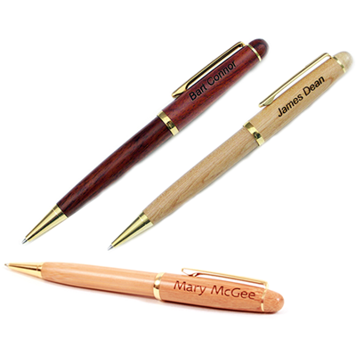 Custom engraved eco-friendly bamboo pens, Doug's Engraver's Den