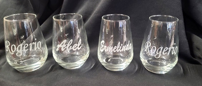 Custom engraved glassware, Doug's Engraver's Den