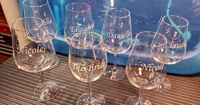 Custom engraved glassware, Doug's Engraver's Den