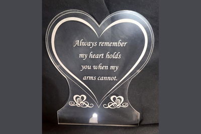 Custom engraved memorial plaques, Doug's Engraver's Den