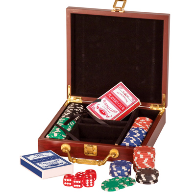 Custom engraved poker sets, corporate gifts from Doug's Engraver's Den