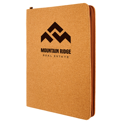 Engraved promotional zipped portfolio notebooks from Doug's Engraver's Den