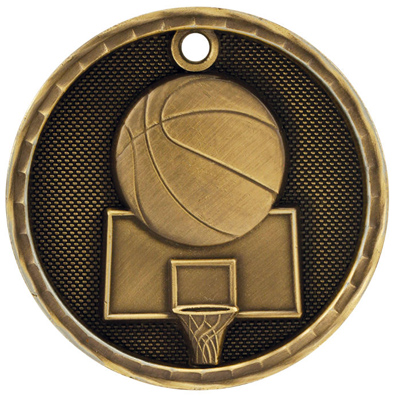 Custom engraved sports awards, personalized basketball medals from Doug's Engraver's Den