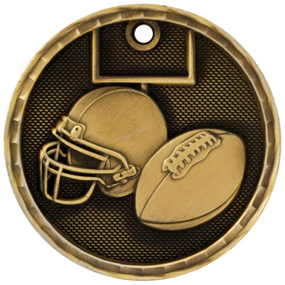 Custom engraved sports awards, personalized football medals from Doug's Engraver's Den