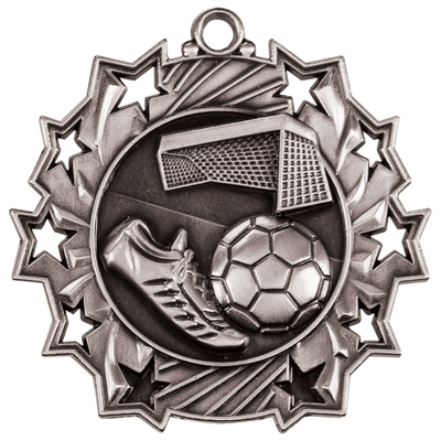 Custom engraved sports awards, personalized soccer medals from Doug's Engraver's Den