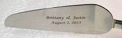 Custom engraved wedding cutlery, Doug's Engraver's Den