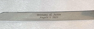 Custom engraved wedding cutlery, Doug's Engraver's Den