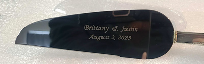 Custom engraved wedding cutlery, Doug's Engraver's Den