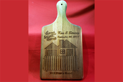 Engraved cutting board, Doug's Engraver's Den