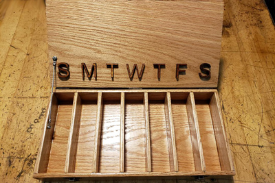 Engraved wooden syringe box for dog diabetes, Doug's Engraver's Den