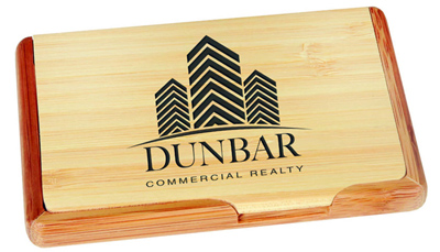 Custom engraved wooden card holder from Doug's Engraver's Den